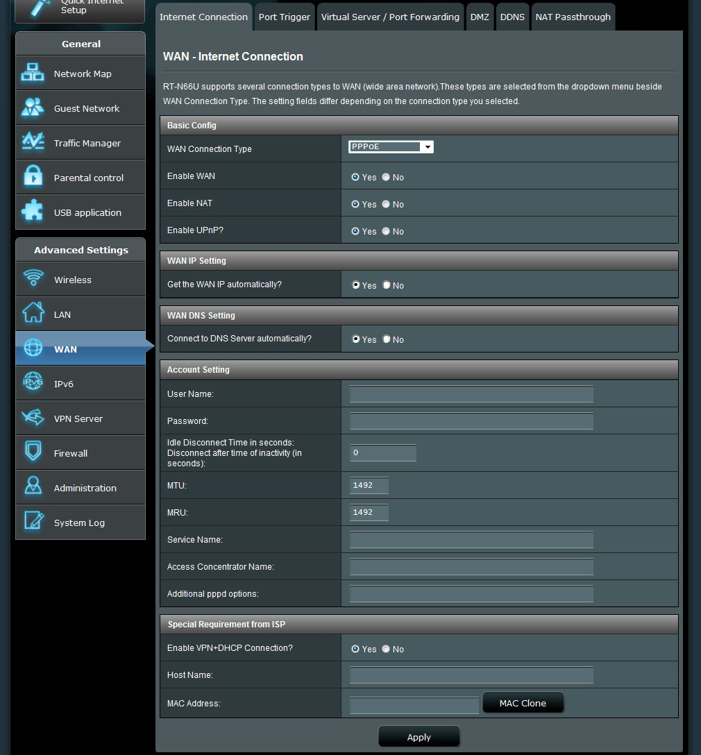 How to set up your ISP PPPoE on ASUS RT-AC66U router ...