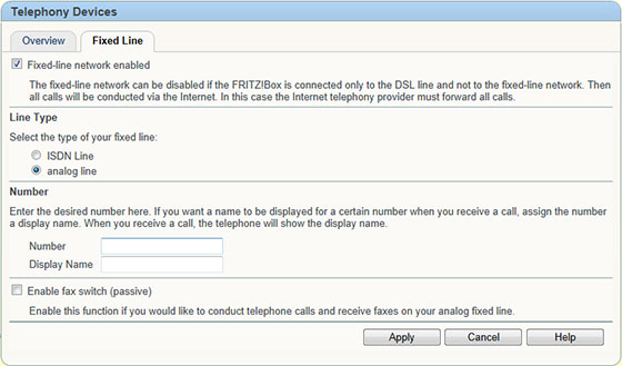 AVM Fritzbox 7390 Telephony Device Configuration