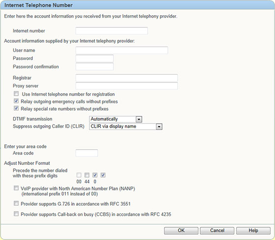 AVM Fritzbox 7390 VoIP Internet Telephone Configuration