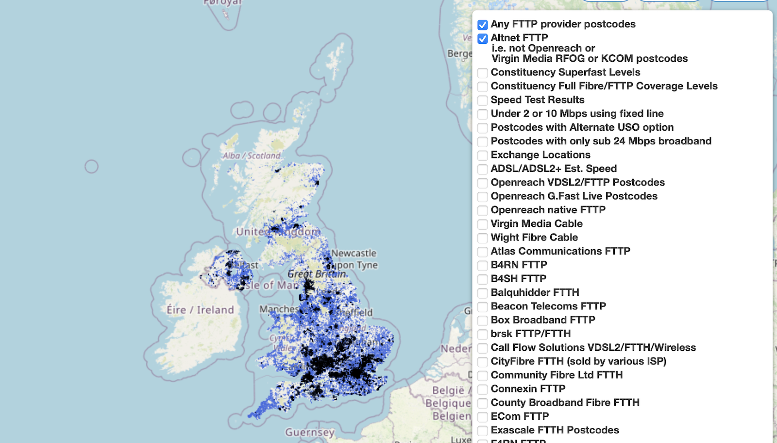 Broadband map makes it easier to see where FTTP is available