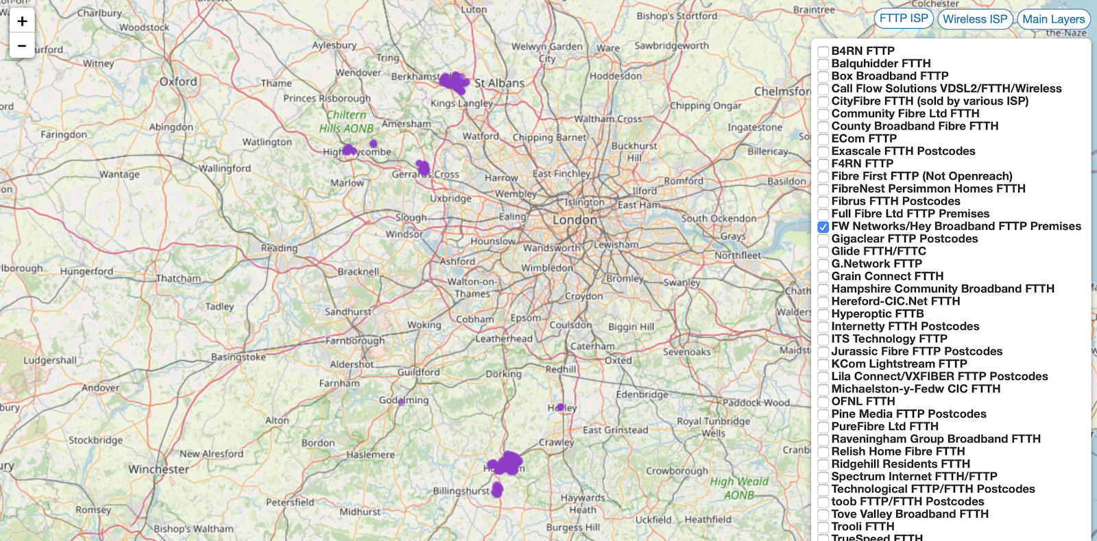 Hey Broadband Coverage Map Hemel Hempstead Latest Fttp Area On Maps From Hey Broadband | Thinkbroadband