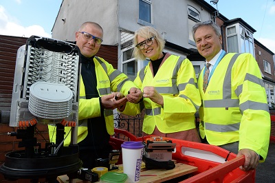 Digital Minister Margot James with Openreach in Birmingham