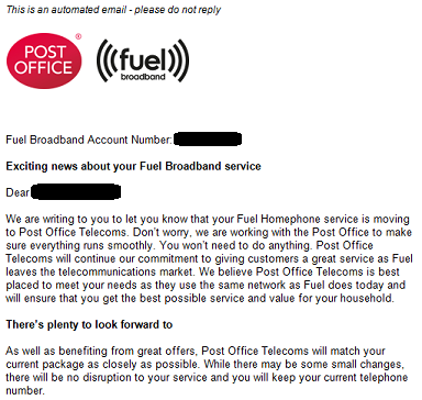 Fuel Broadband Closure Notice