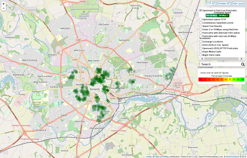 Gfast locations in Norwich City