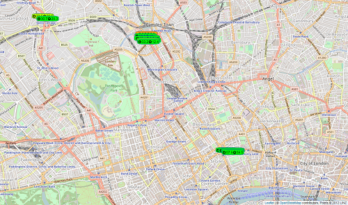 Map of InLinkUK Wi-Fi kiosks in London