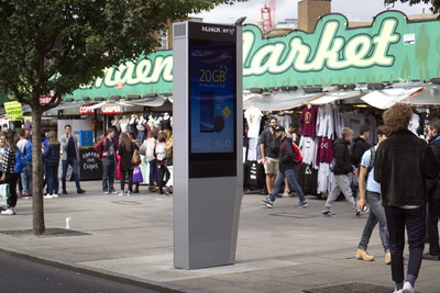 InLinkUK Wi-Fi kiosk outside Camden Market