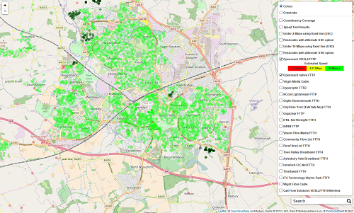 Swindon VDSL2 and FTTP coverage