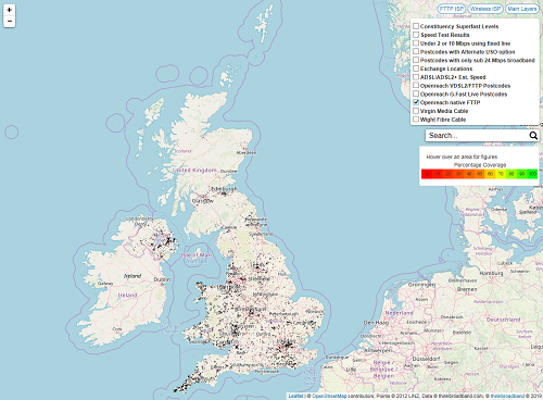 Postcodes covering 1 million premises where Openreach FTTP is available