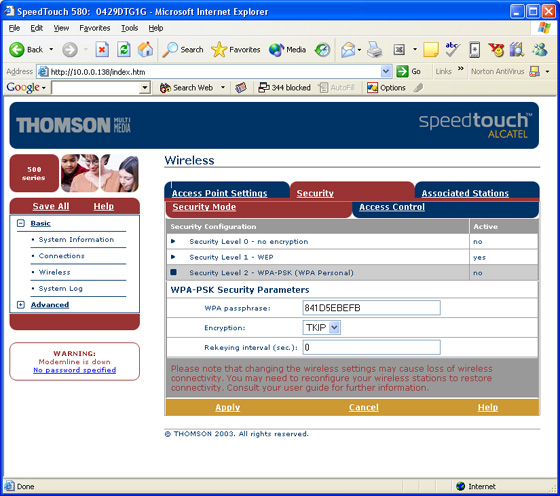 SpeedTouch 580 Wireless ADSL modem/router review | thinkbroadband