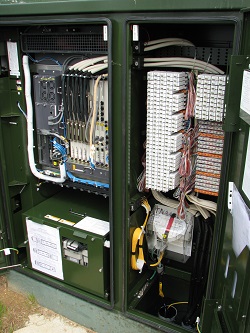 VDSL2 cabinet with open doors