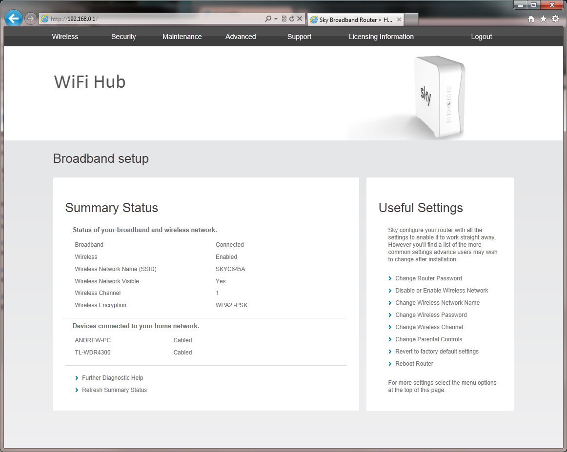 Sky SR101 ADSL and Fibre Broadband Router Review | thinkbroadband