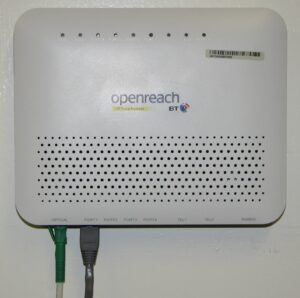 Openreach FTTP hardware installed in the home