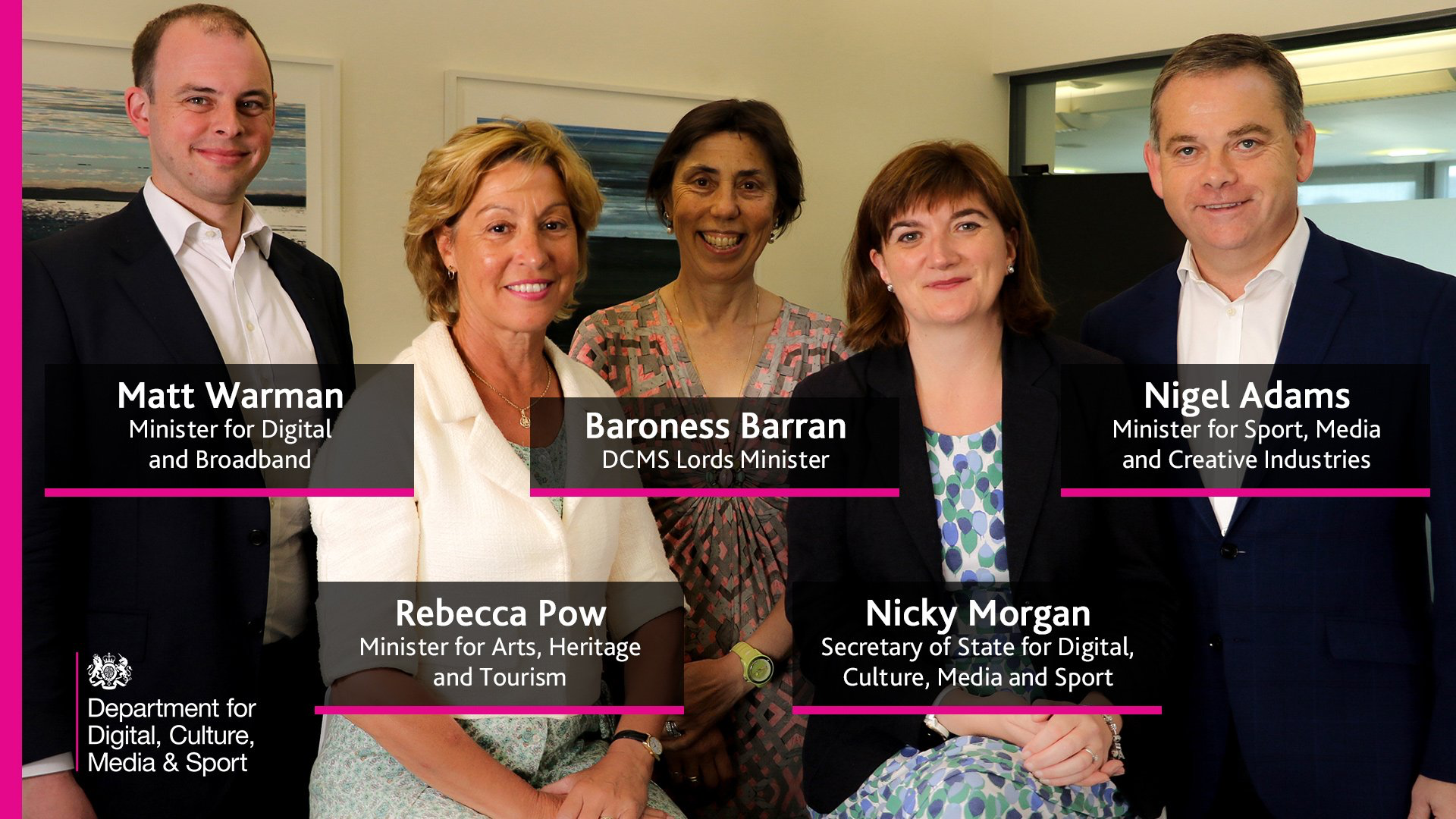 Secretary of state and minister of digital roles now occupied at DCMS ...