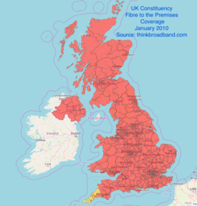 FTTP coverage January 2010