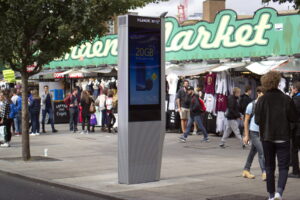 InLinkUK Wi-Fi kiosk outside Camden Market