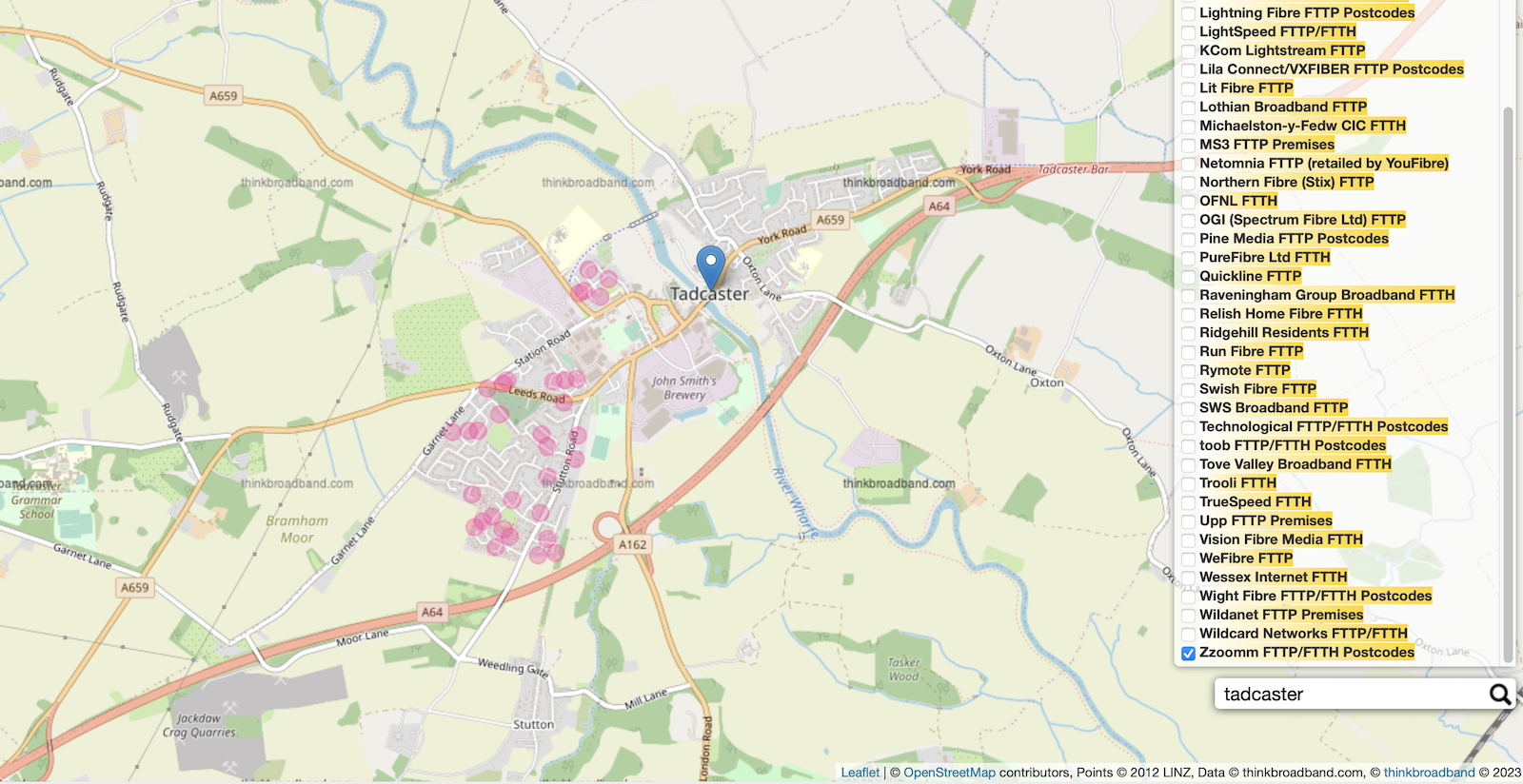 Map of zzoomm in Tadcaster - 13th May 2023