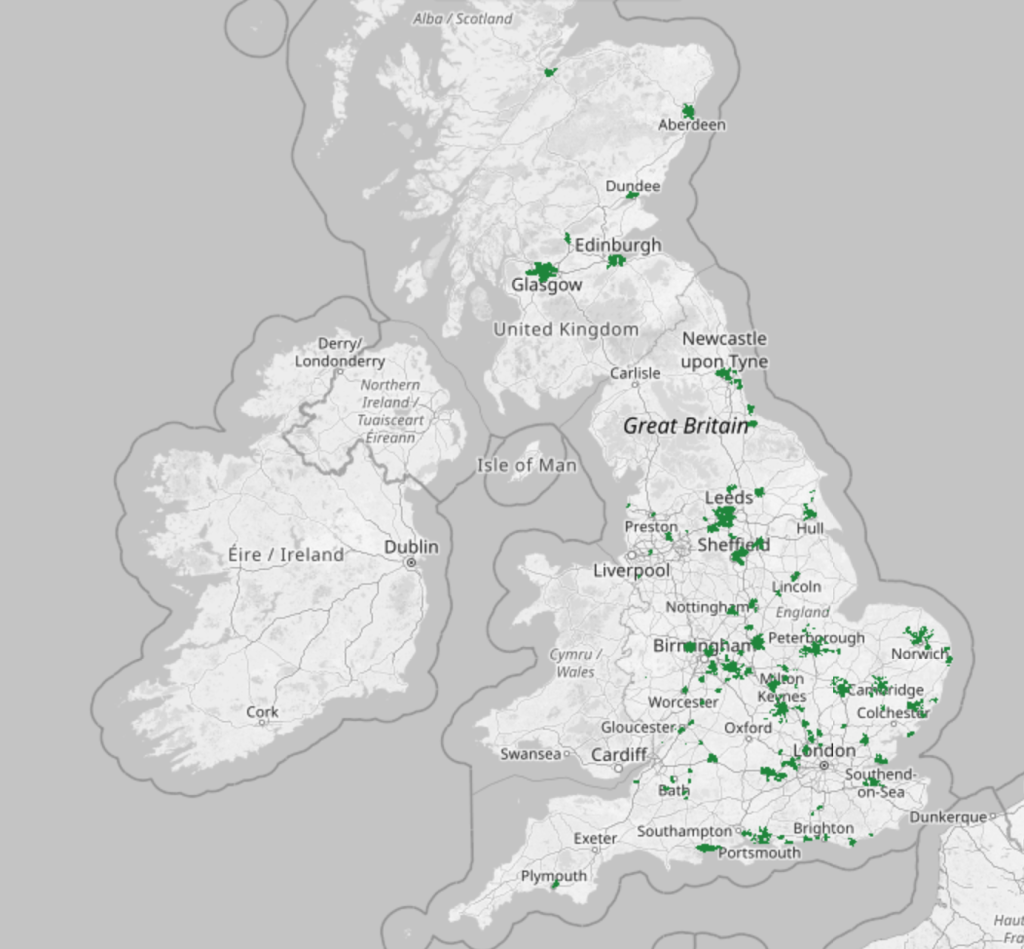 CityFibre FTTP rollout map 22/01/2026