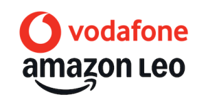 Vodafone Amazon Leo combined logos